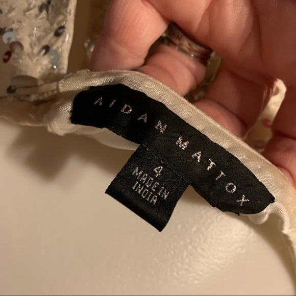 Aidan Mattox size 4 silk sequins dress - Picture 6 of 8